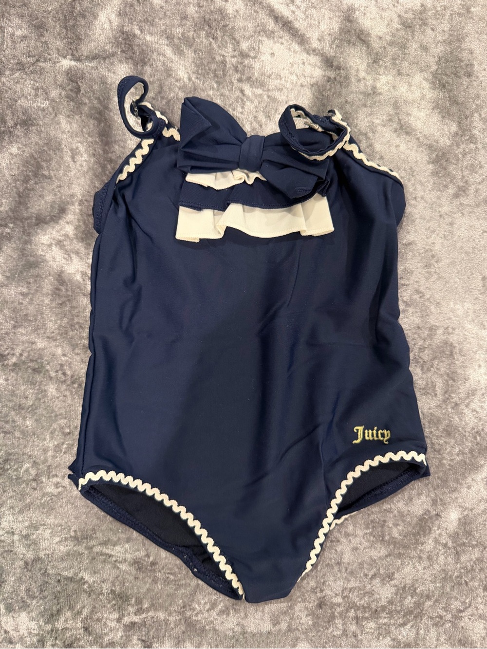 Juicy Couture Baby - Navy One-Piece Ruffle Swim Suit